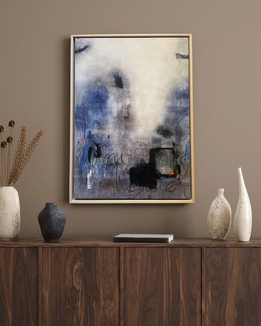 "Between The Noise I Listened" – Mixed-Media-Original inkl. Rahmen