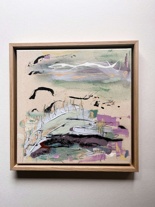 "Waves Unwritten" – Mixed-Media-Original inkl. Rahmen