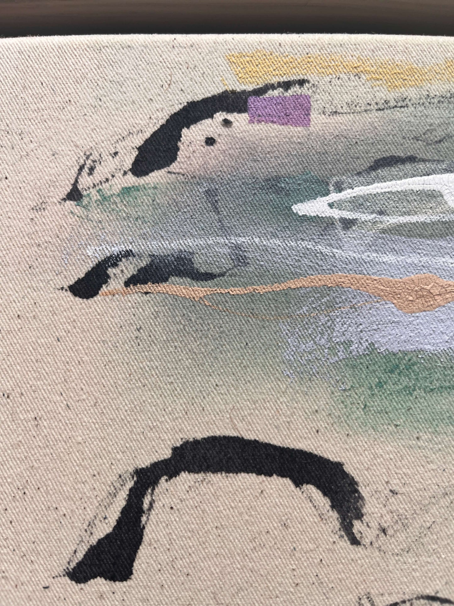 "Waves Unwritten" – Mixed-Media-Original inkl. Rahmen
