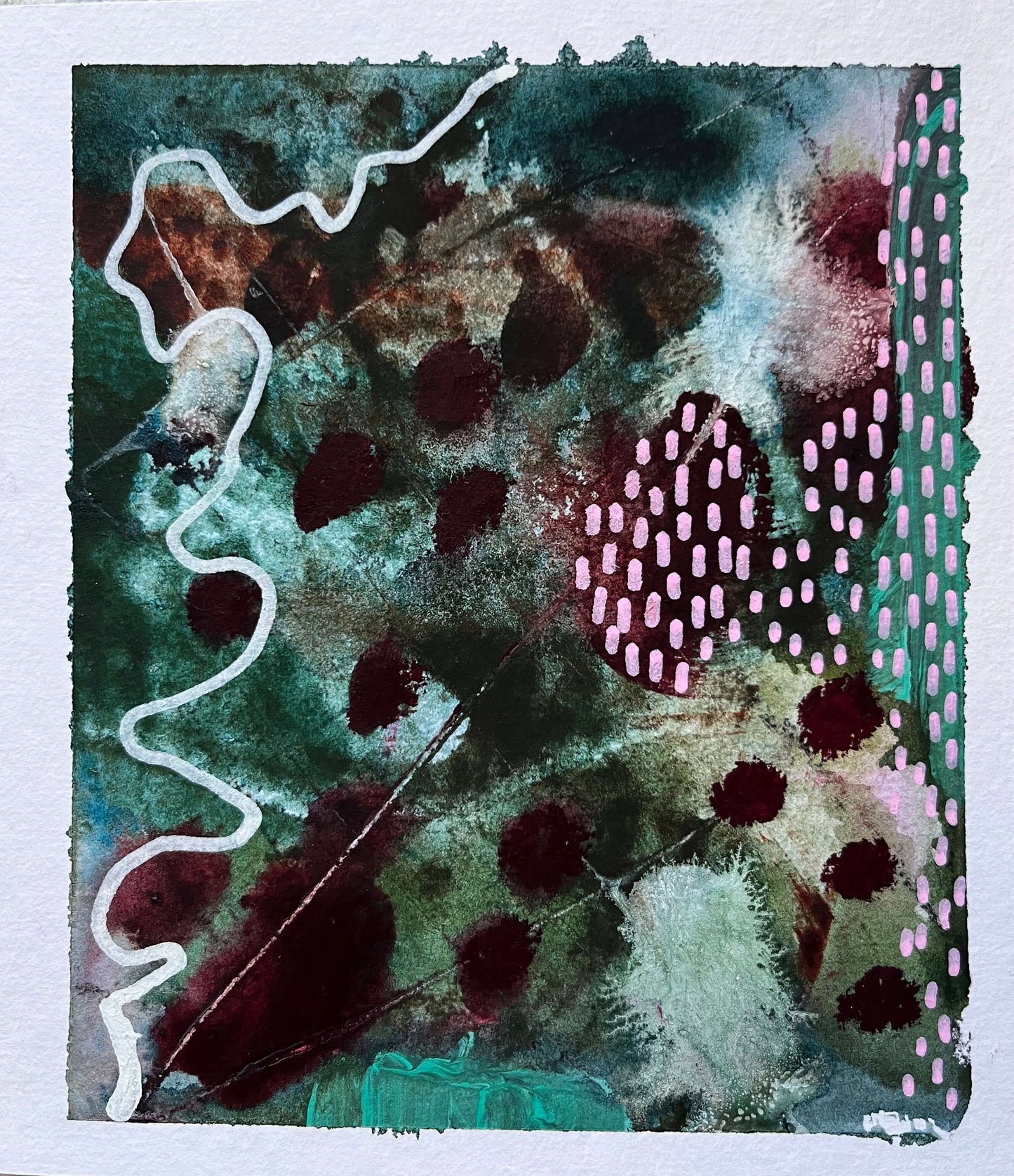 “In The Weeds III” – Mixed media original on paper