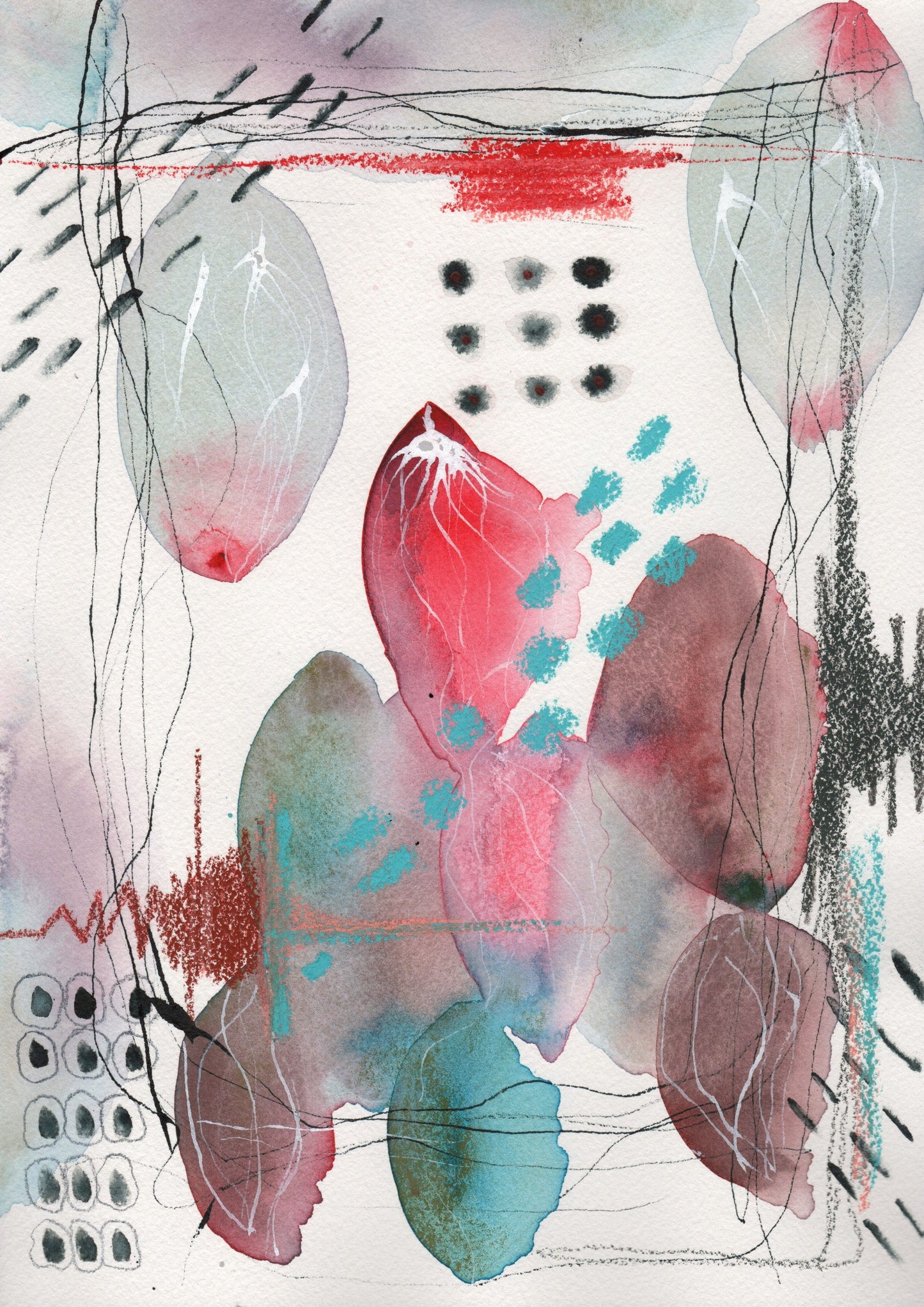 "Hearts" – Mixed media original