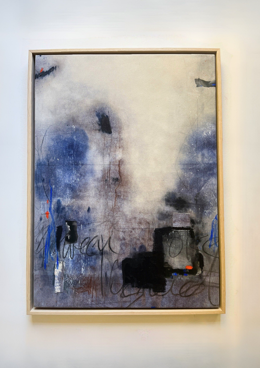 "Between The Noise I Listened" – Mixed-Media-Original inkl. Rahmen