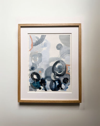 "Falling Time" – Mixed-Media-Original inkl. Rahmen