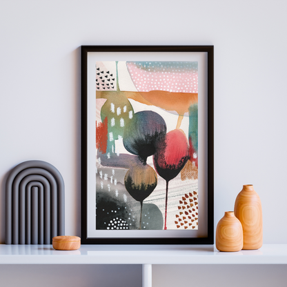 "Blooming" – Mixed-media unique piece on paper