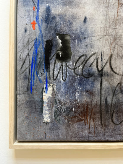 "Between The Noise I Listened" – Mixed-Media-Original inkl. Rahmen