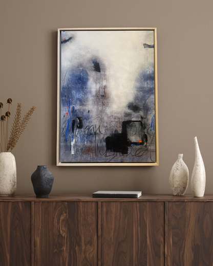 "Between The Noise I Listened" – Mixed-Media-Original inkl. Rahmen