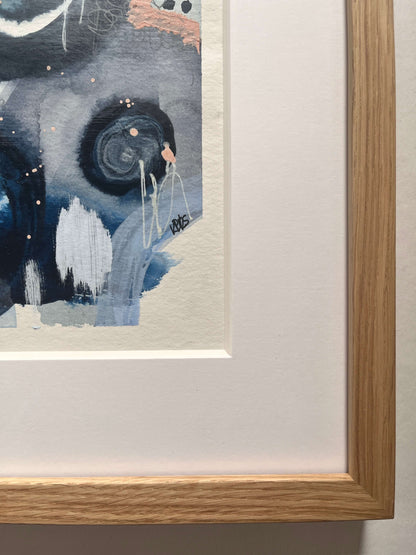 "Falling Time" – Mixed-Media-Original inkl. Rahmen