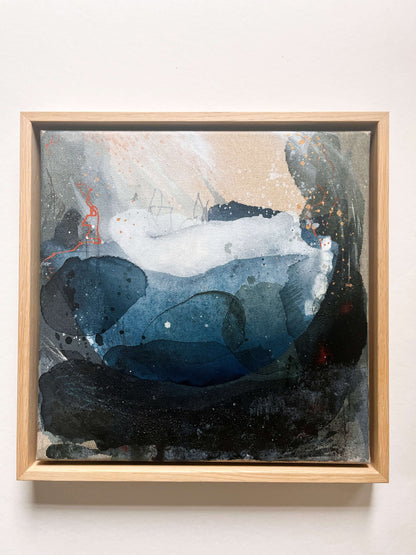 "Winter Bubble" – Mixed-Media-Original inkl. Rahmen