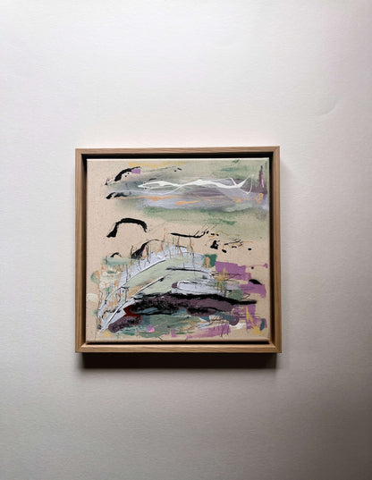 "Waves Unwritten" – mixed media original (framed)