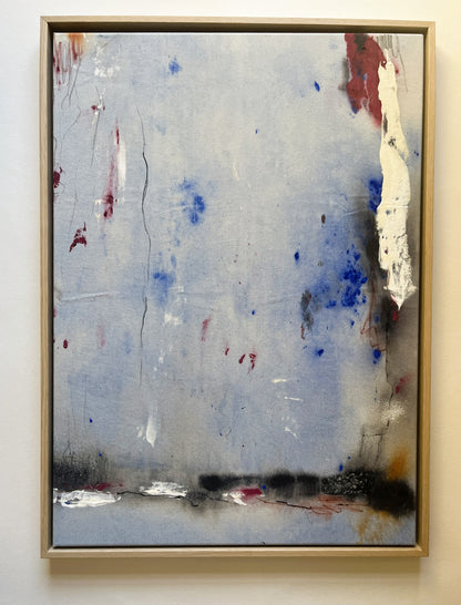 "I Turned Off The Feed To Feel Again" – Mixed-Media-Original inkl. Rahmen