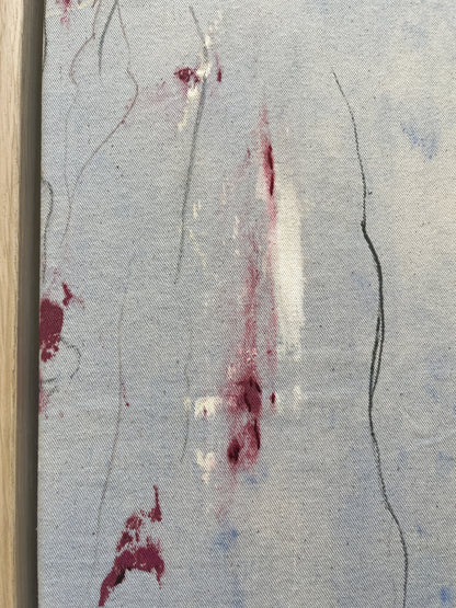 "I Turned Off The Feed To Feel Again" – Mixed-Media-Original inkl. Rahmen