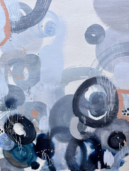 "Falling Time" – Mixed-Media-Original inkl. Rahmen